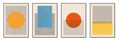 Poster  Graphismes aux motifs de style Bauhaus