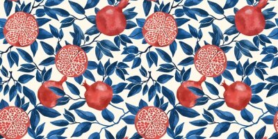 Papier peint à motif  Grenade rouge