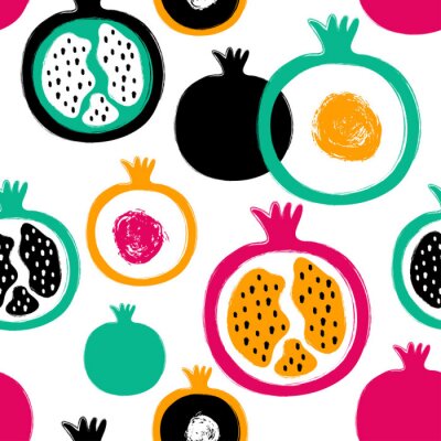 Papier peint à motif  Grenades colorées aux couleurs abstraites