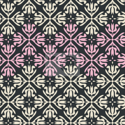 Papier peint à motif  Grille florale abstraite