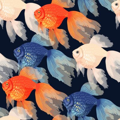 Papier peint à motif  Gros poisson coloré
