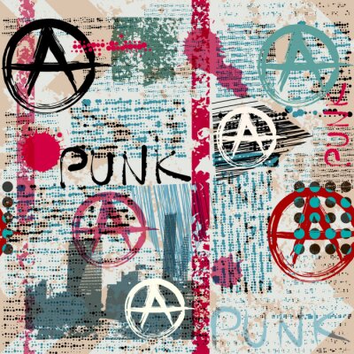 Grunge journal avec mot punk.