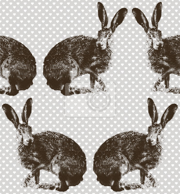 Papier peint à motif  Hare Hunting Hearty