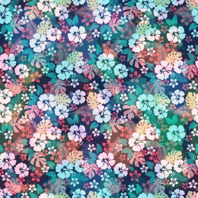 Papier peint à motif  Hawaiian modèle floral tropical sans couture.