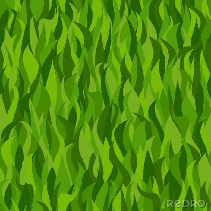 Papier peint à motif  Herbe dans différentes nuances de vert