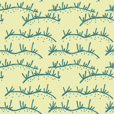 Papier peint à motif  Herbe de mer de dessin animé sur un fond subtil