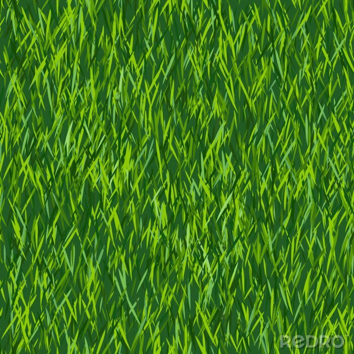 Papier peint à motif  Herbe réaliste dans une couleur verte intense