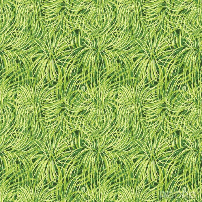 Papier peint à motif  Herbe tropicale jaune-vert