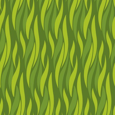 Papier peint à motif  Herbe verte - l'illusion de profondeur