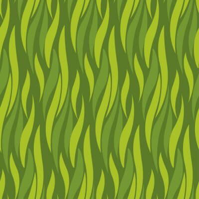 Papier peint à motif  Herbe verte - l'illusion de profondeur