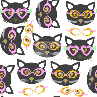 Papier peint à motif  Hipster Cats