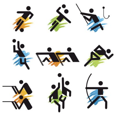 Papier peint à motif  Icônes sportives