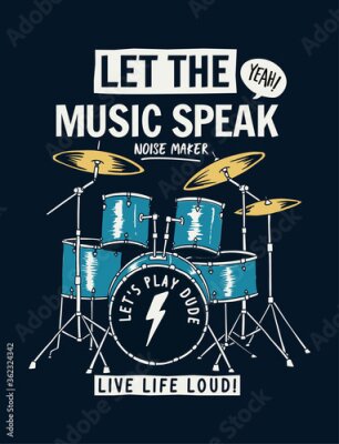 Il joue de la batterie