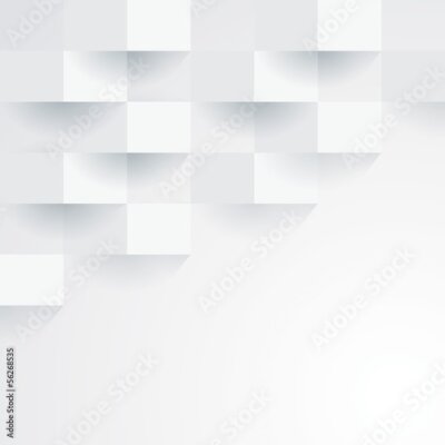 Illusion géométrique 3D blanche composée de cubes blancs