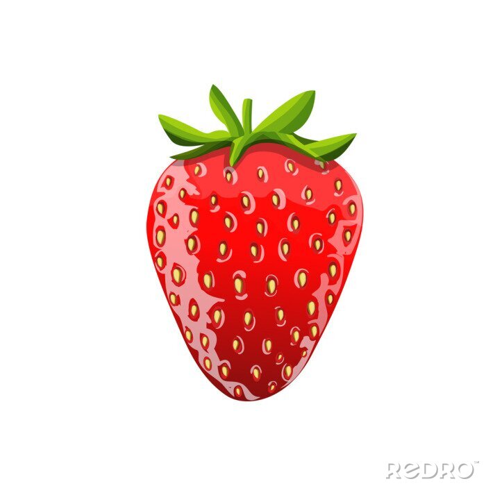 Papier peint à motif  Illustration de fraise. Image isolée. Vecteur