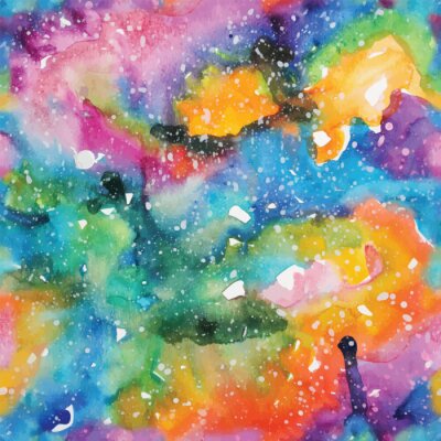 Papier peint à motif  Illustration de galaxie d'aquarelle. Modèle sans soudure.
