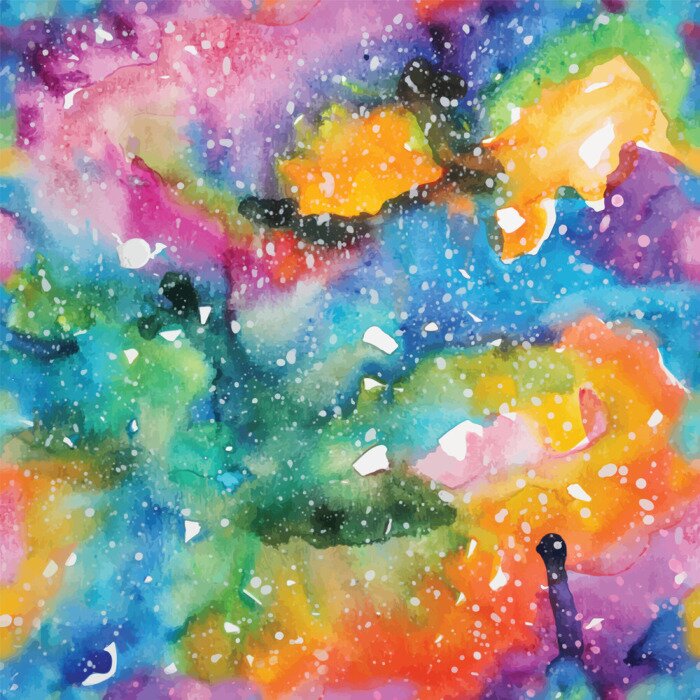 Papier peint à motif  Illustration de galaxie d'aquarelle. Modèle sans soudure.
