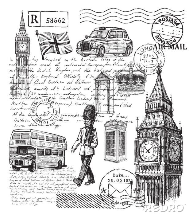 Papier peint à motif  Illustration de Grande-Bretagne