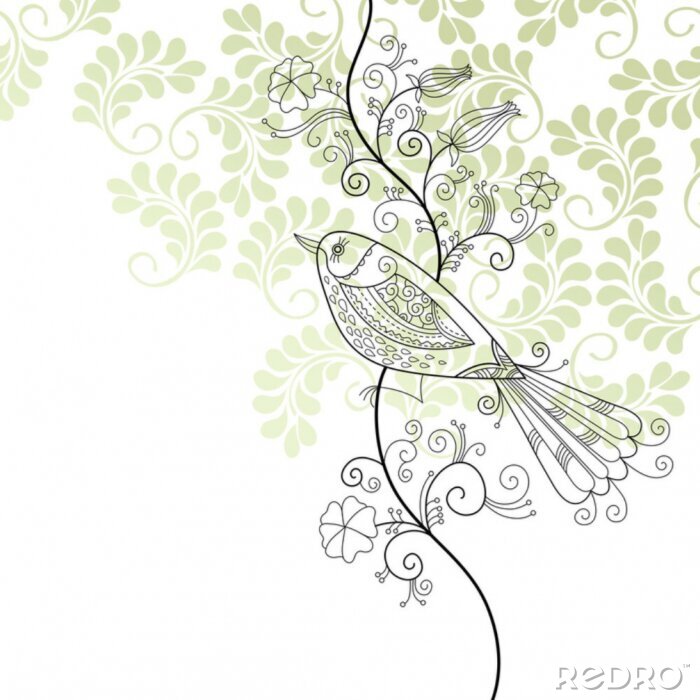 Papier peint à motif  illustration floral élégant, carte de voeux