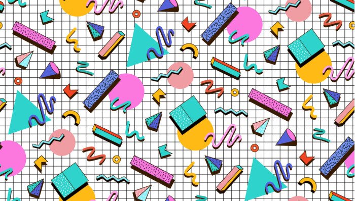 Papier peint à motif  Illustration style Memphis