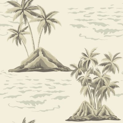 Papier peint à motif  Îlots de style vintage