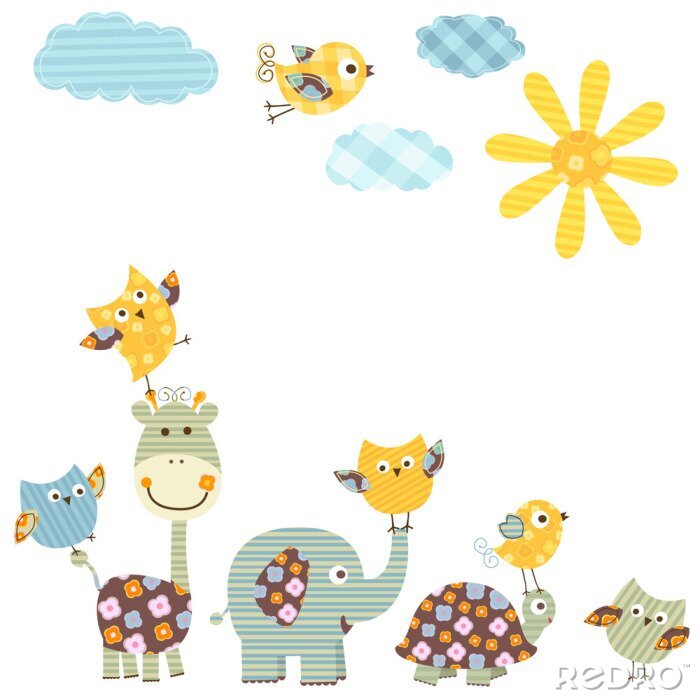 Papier peint à motif  Images décoratives d'animaux par temps clair