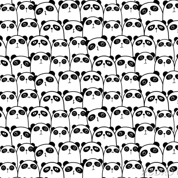 Papier peint à motif  Impression de fond mignon vecteur panda. Illustration vectorielle