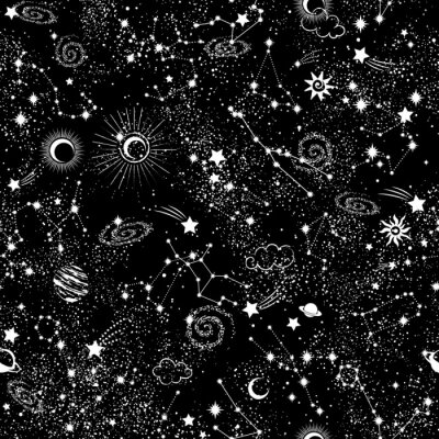 Papier peint à motif  Impression de Mandala indien de Bohème. Style de tatouage au henné Vintage