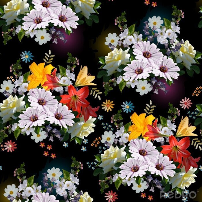 Papier peint à motif  Incroyable bouquet de fleurs
