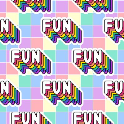 Papier peint à motif  Inscriptions colorées dans le style du pop art