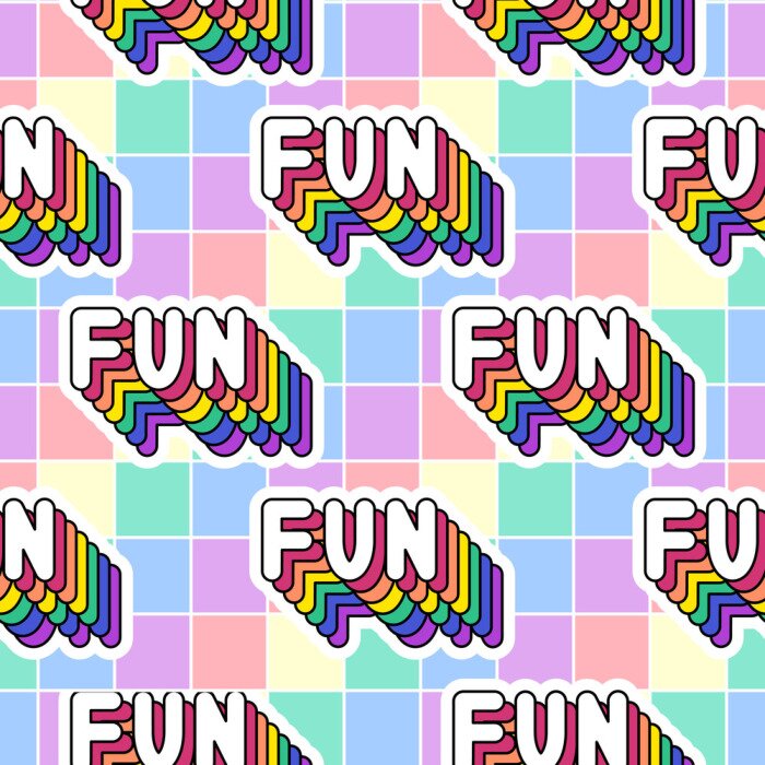 Papier peint à motif  Inscriptions colorées dans le style du pop art