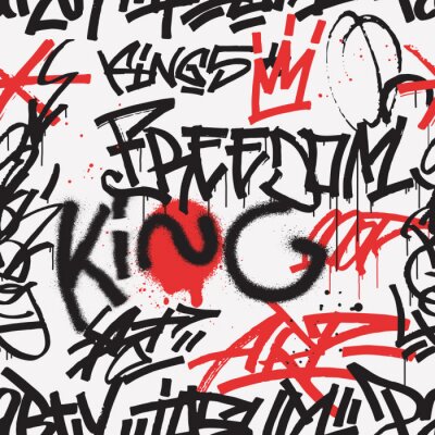 Papier peint à motif  Inscriptions graffitis avec du rouge