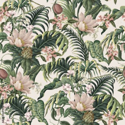 Papier peint à motif  Jardin de fleurs sauvages en été