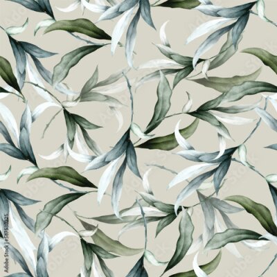 Papier peint à motif  Jeunes feuilles étroites au vent