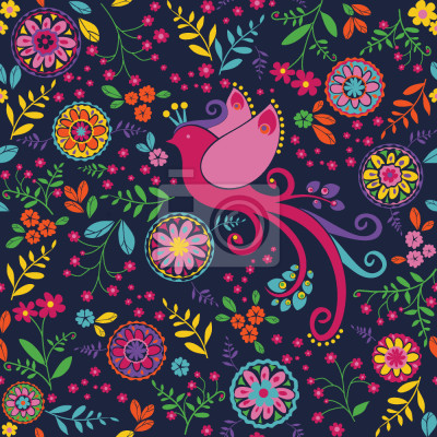 Papier peint à motif  La Fête de la Reine des Oiseaux à la nuit