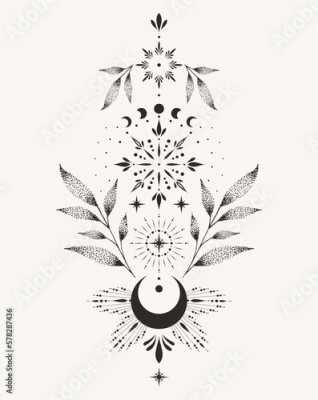 Papier peint à motif  La magie du croissant de lune