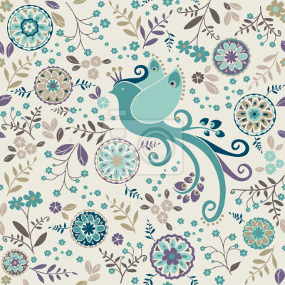 Papier peint à motif  La reine des Oiseaux Dans sa robe d'hiver