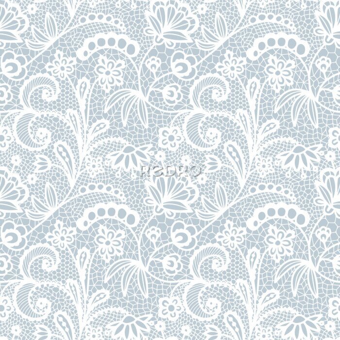 Papier peint à motif  Lace seamless pattern with flowers