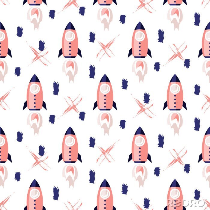 Papier peint à motif  Lancement d'une fusée spatiale