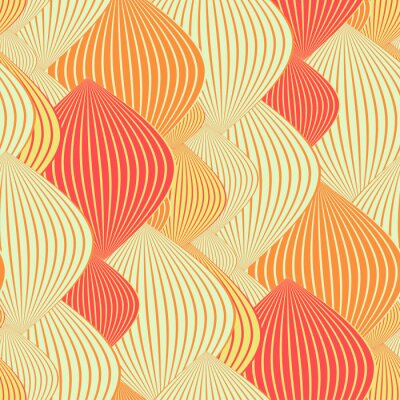 Papier peint à motif  Lanternes asiatiques dans les tons rouge et orange