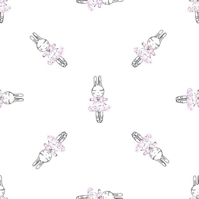 Papier peint à motif  Lapine ballerine