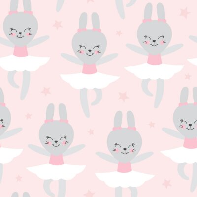 Papier peint à motif  Lapine danseuse