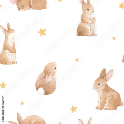 Papier peint à motif  Lapins mignons