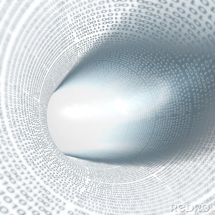 Papier peint à motif  Large tunnel en code binaire