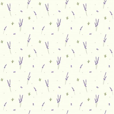 Papier peint à motif  Lavender seamless pattern background. Lavender flower textile design. Vector