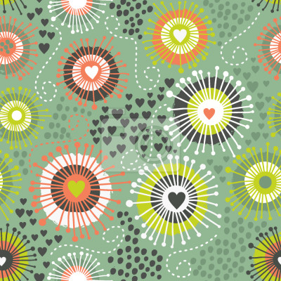 Papier peint à motif  Le coeur au printemps demandé