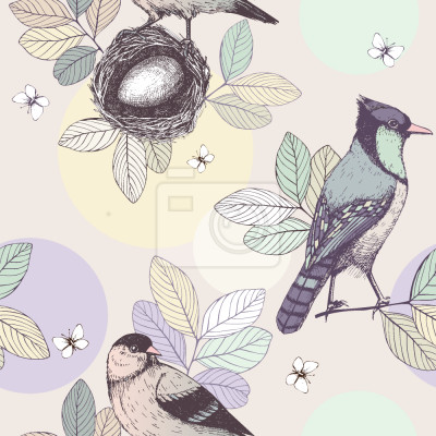 Papier peint à motif  Le nid d'oiseau