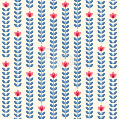 Papier peint à motif  Le Rangées de fleurs