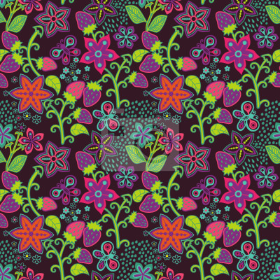 Papier peint à motif  Le Secret Strawberry Garden