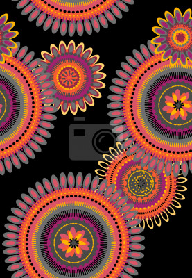 Papier peint à motif  Le voyage de mandalas Floraux